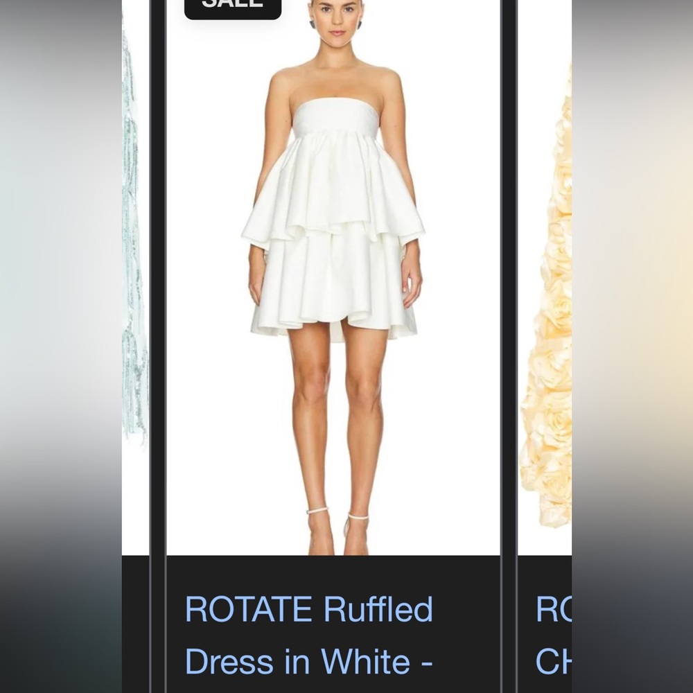 ROTATE strapless ruffle dress
